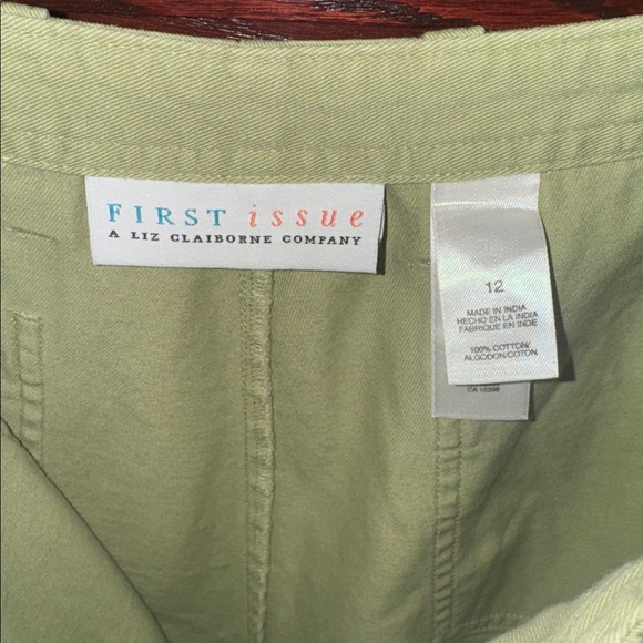 Liz Claiborne Light Green 100% Cotton Capri Utility Style Casual Pants Size 12 - Picture 4 of 5